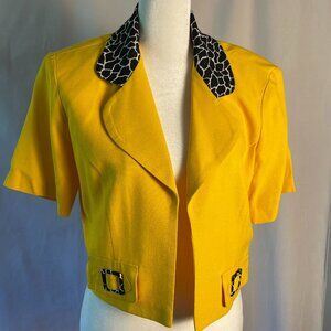 Vintage Dawn Joy Fashions Yellow Collared Jacket Women’s Size 8